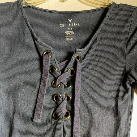 *SOLD*Soft & Sexy American Eagle Lace Up Bodysuit - Picture 4 of 6